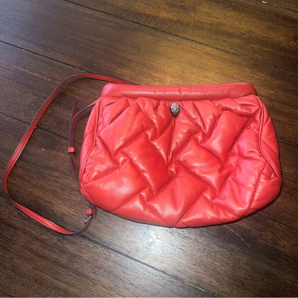 Kurt Geiger Kensington Red Quilted Crossbody Bag - Picture 2 of 7
